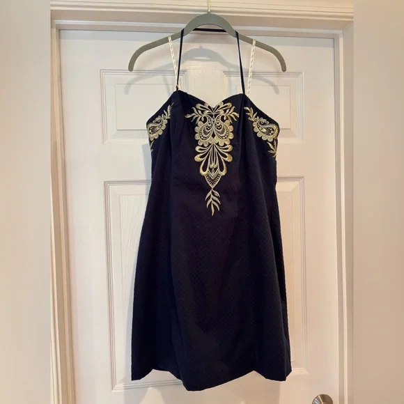 Lilly Pulitzer Demi Strapless Dress True Navy Size 10 - Picture 4 of 10